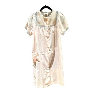 Iconic Vintage Barbizon Button Down One Pocket Housecoat/Robe Pink